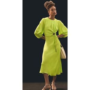Farm Rio Puff Sleeve Dress Neon Green
Size Small